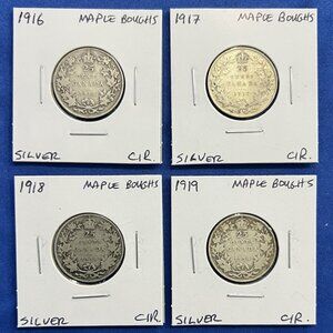 Incredible 1916, 1917, 1918 & 1919 Canada 25¢ Quarters!